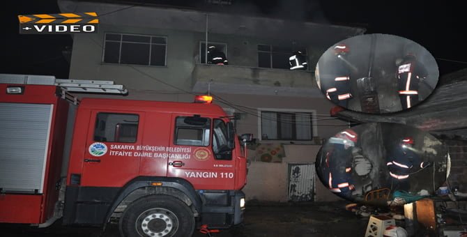 İki katlı evde çıkan yangın korku dolu anlar yaşattı.
