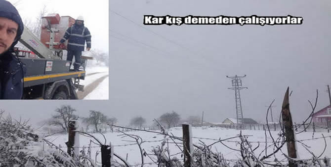 Pamukova SEDAŞ ekipleri Kar Kış dinlemiyor..