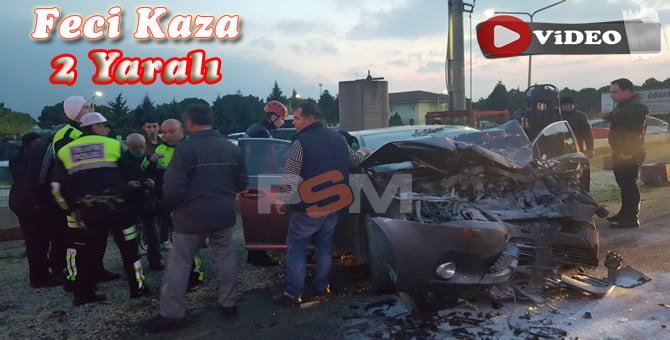 Süt Tankerine Otomobil Arkadan Çarptı: 2 Yaralı..