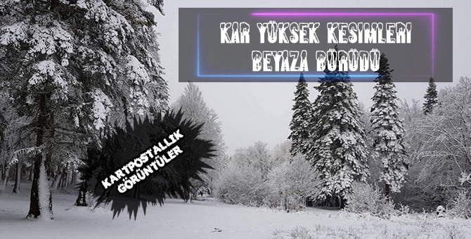 Kar Pamukova’da Yüksek Kesimleri Beyaza Bürüdü..