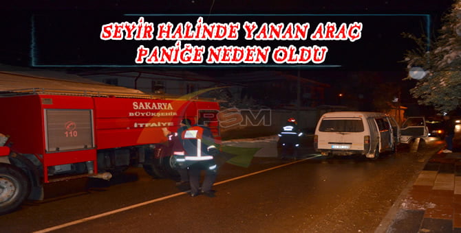 Seyir Halindeyken Alev Alan Hafif Ticari Araç Yandı..