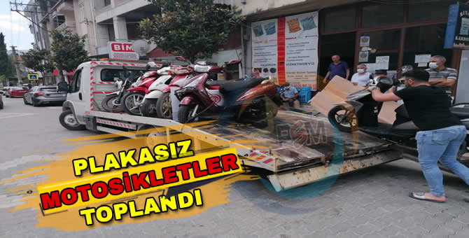 Pamukova’da Polis Plakası Olmayan Motosikletleri Topladı…