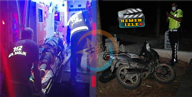 Kontrolden Çıkan Motosiklet Ağaca Çarptı: 1 Yaralı…