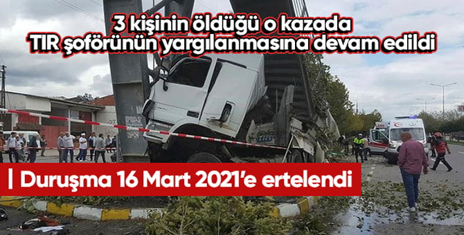 Duruşma 16 Mart 2021’e ertelendi…