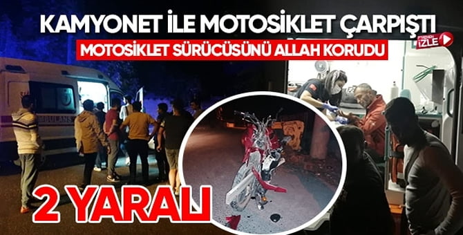 KAMYONET İLE MOTOSİKLET ÇARPIŞTI!..