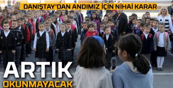 Andımız artık okutulmayacak…