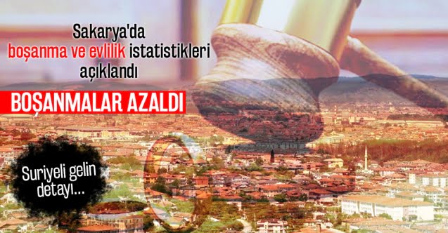 Sakarya’da boşanmalar azaldı…