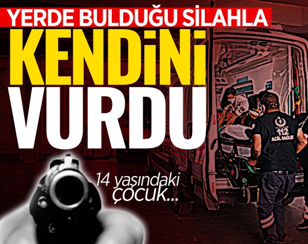 Yerde bulduğu silahla kendini vurdu!