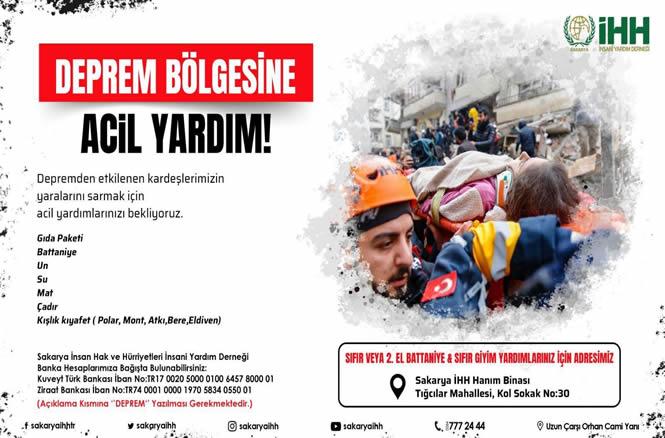 Pamukova İHH’den deprem bölgesine yardım çağrısı!