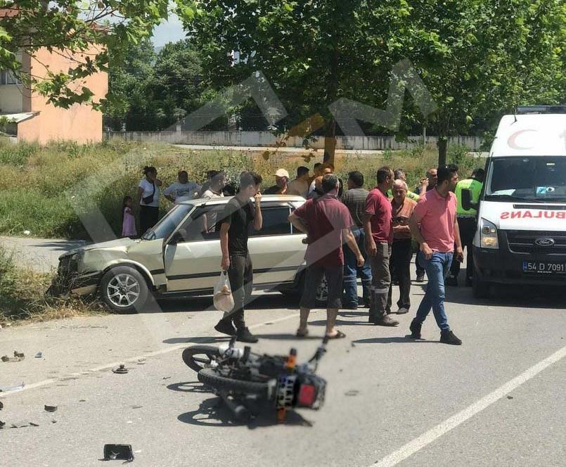Otomobil ile motosiklet çarpıştı! 1 Yaralı..