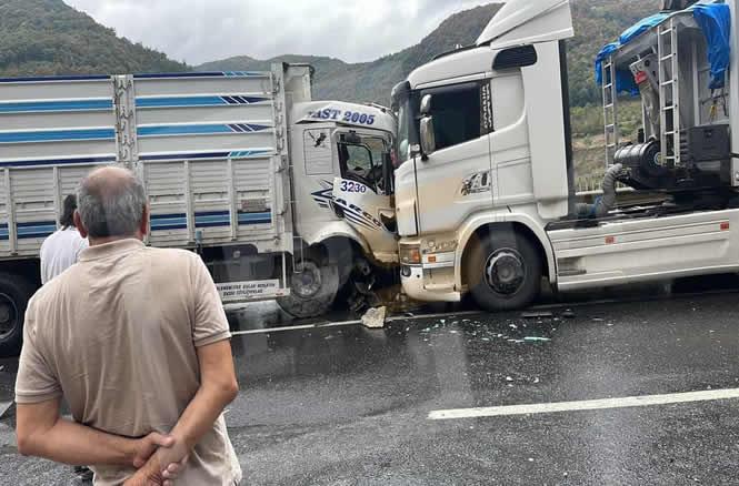 D-650’de zincirleme kaza! 2 kamyon, 2 TIR ve 3 otomobil…