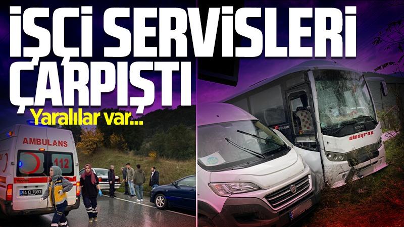 İki işçi servisi çarpıştı! Yaralılar var…