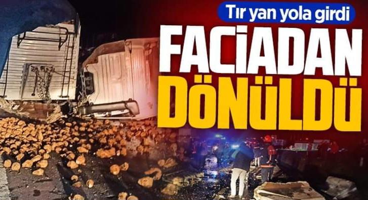 Pamukova Yolunda Kontrolden Çıkan TIR Yan Yola Geçti! Faciadan Dönüldü…