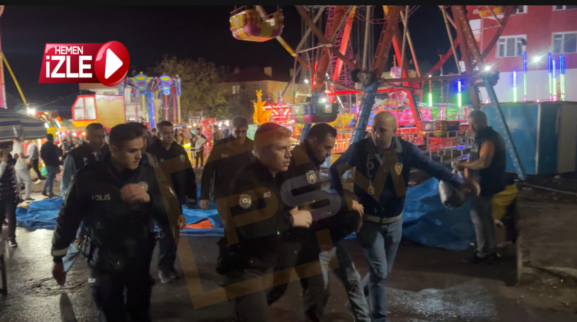 Polisten Panayırda Taşkınlık Yapan Şahsa Anında Müdahale..