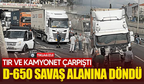 Pamukova’da Feci Kaza! Tır ve Kamyonet Çarpıştı, D-650 Savaş Alanına Döndü..