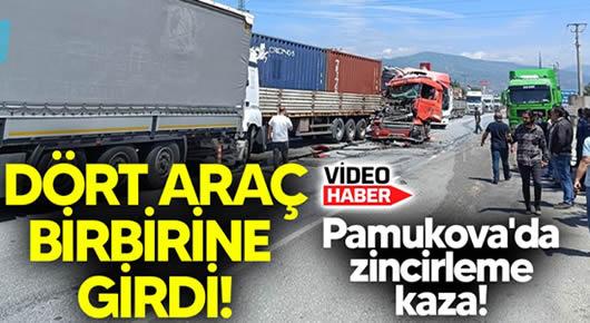 Pamukova D-650’de Zincirleme Kaza: 4 Araç Birbirine Girdi, 2 Kişi Yaralandı…