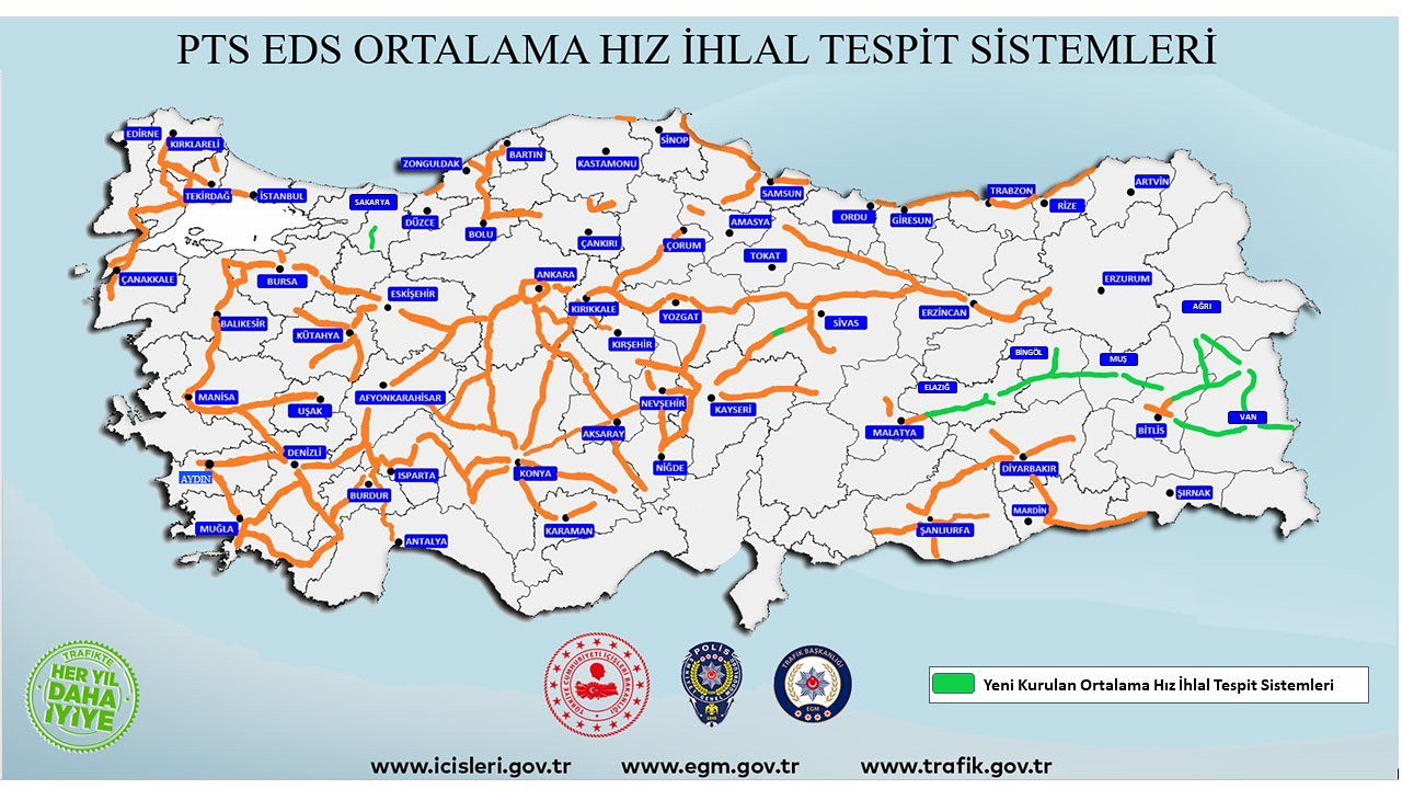 EGM: Yarın itibarıyla 9 ilde ortalama hız denetimlerine başl