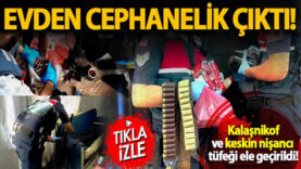 Geyve’de Evden Cephanelik Çıktı! Kalaşnikof ve Keskin Nişancı Tüfeği Ele Geçirildi…