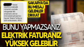 Sakarya’da bu mesaj gelenler dikkat! Bunu yapmazsanız elektrik faturanız yüksek gelebilir..