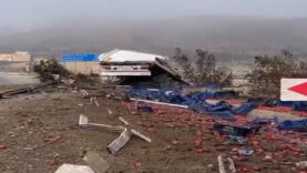 D-650 Karayolunda Domates Taşıyan Tır Kontrolden Çıkarak Devrildi..