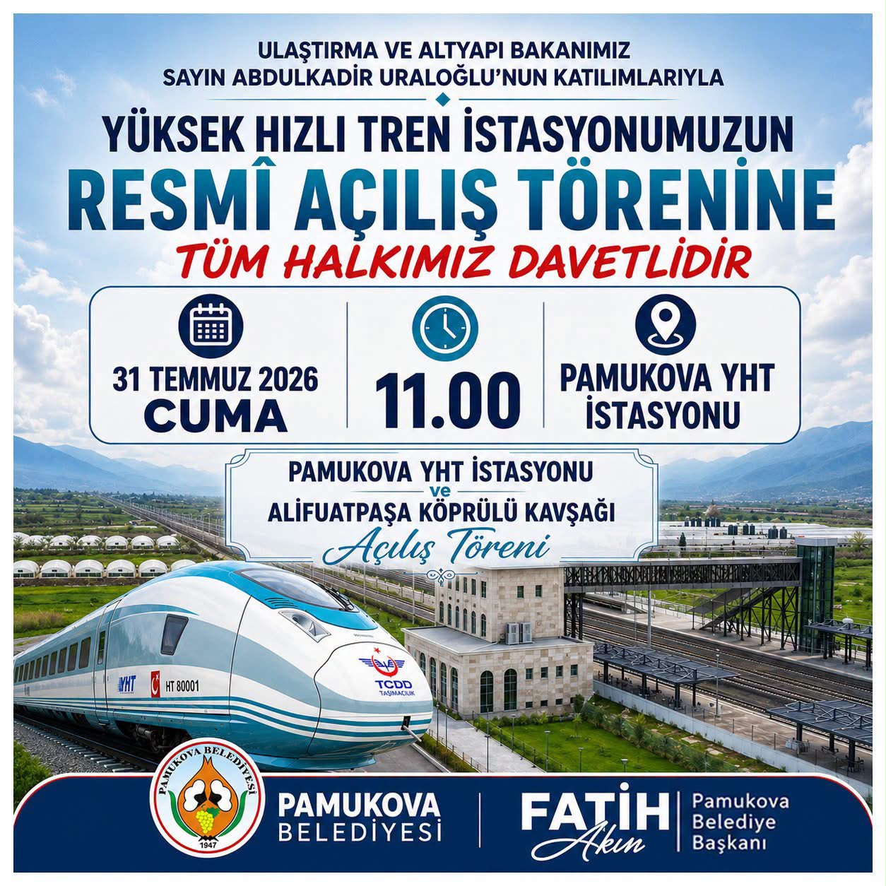 Pamukova (YHT)  Dev Ulaşım Yatırımı Resmen Hizmete Giriyor…