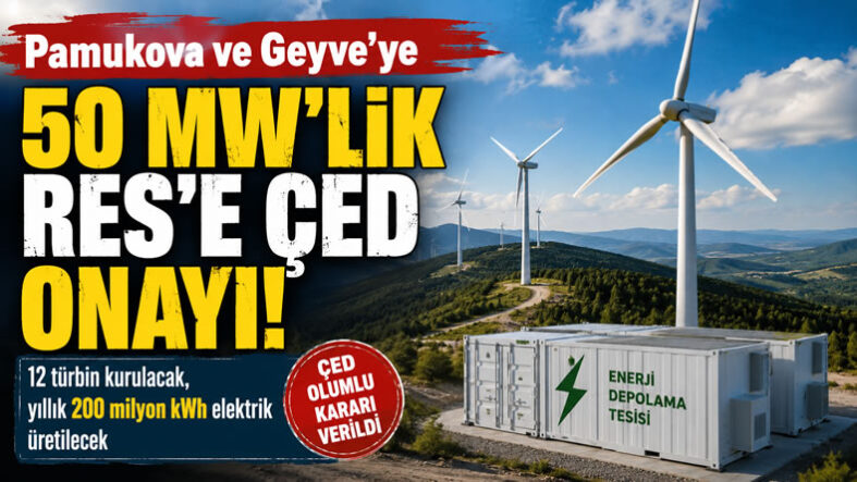 Pamukova ve Geyve’ye 50 MW’lık RES İçin ÇED Onayı…