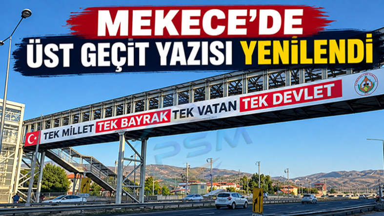 Mekece’de Güneşten Solan Milli Birlik Yazısının Olduğu Tabela Yenilendi…