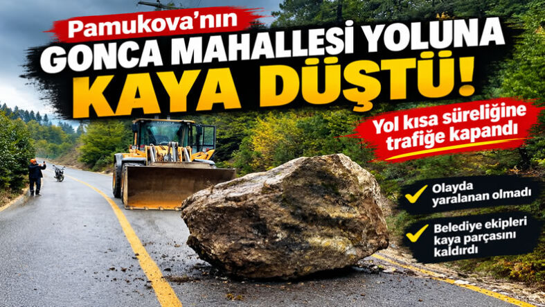 Gonca Mahallesi Yolunda Kaya Paniği…