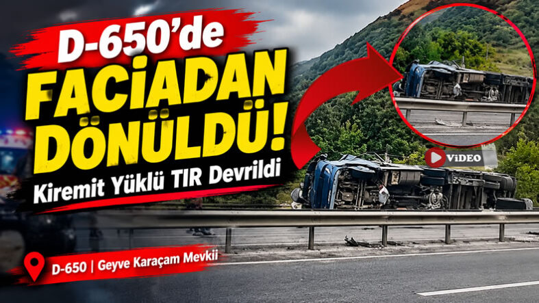Karaçam’da Korkutan Kaza: Kiremit Yüklü TIR Devrildi…